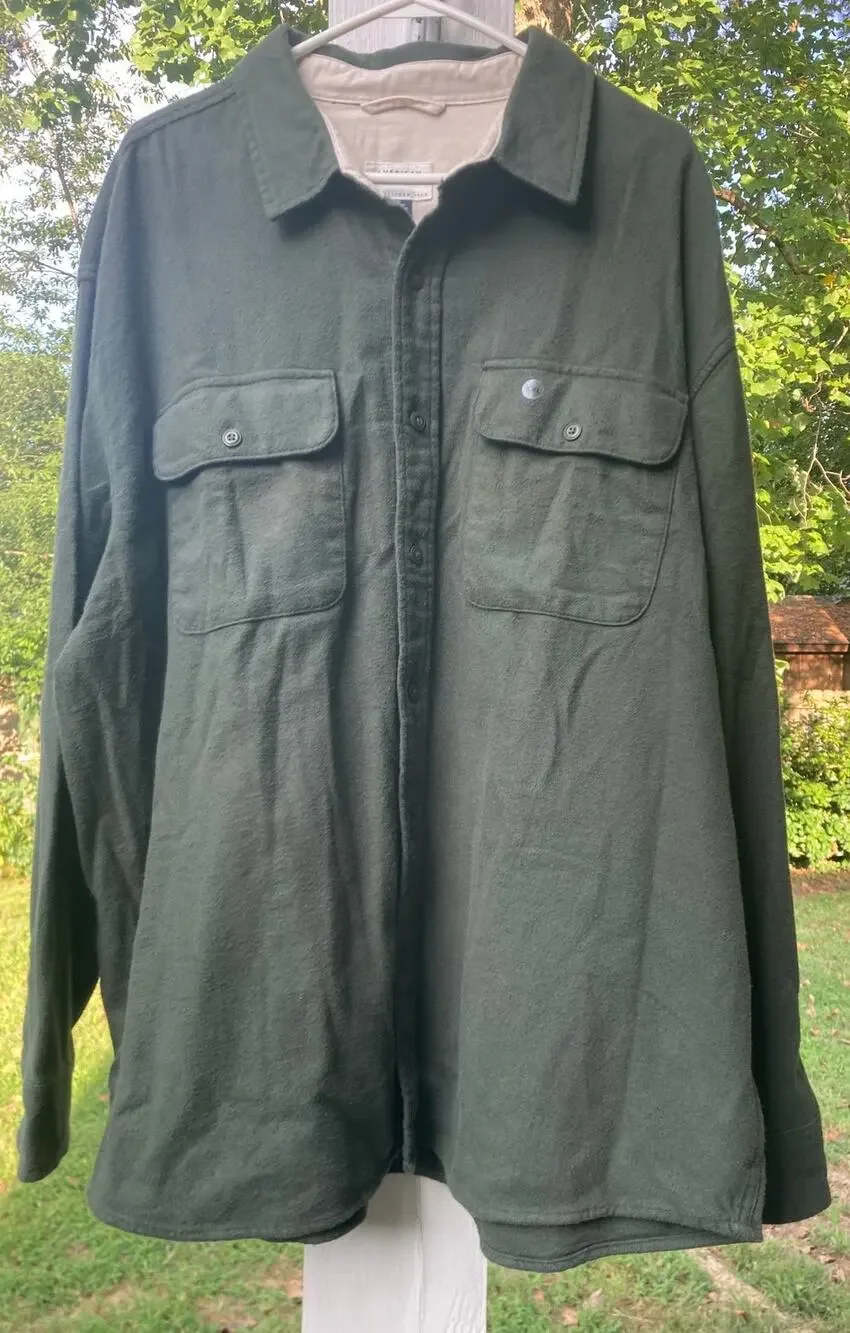 American Eagle -Minimal Cabincore Heavy Duty Soft Thick Brushed Flannel-XXL